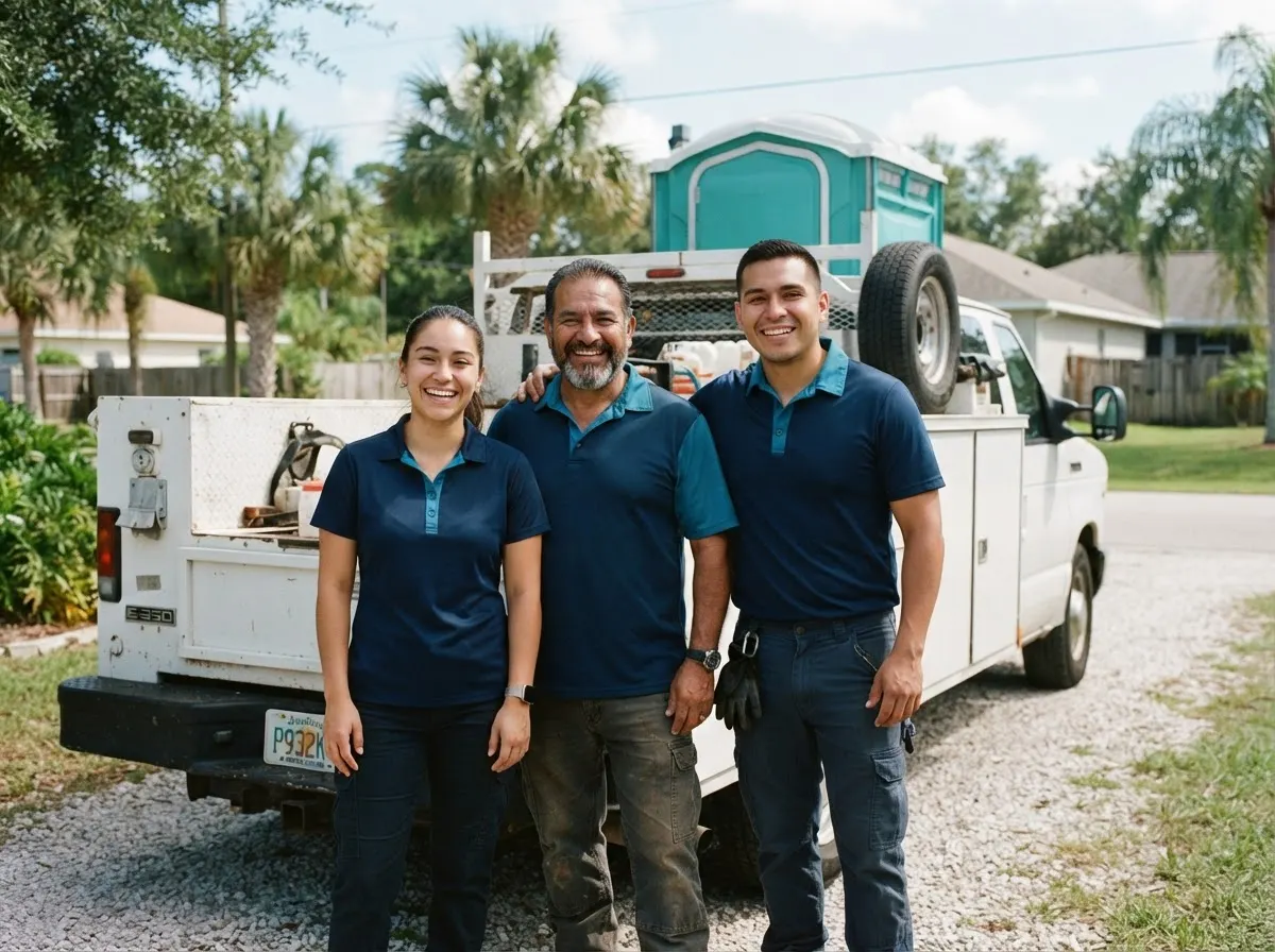 The Blue Heron Portable Toilets team, portable toilet rentals in Kissimmee, FL